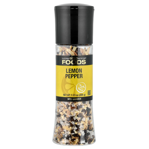 California Gold Nutrition, Foods, перец с лимоном в мельнице, 205 г (7,23 унции)