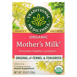 Traditional Medicinals, Organic Mother's Milk®, оригинальный продукт с фенхелем и пажитником, без кофеина, 16 чайных пакетиков в упаковке, 28 г (0,99 унции)