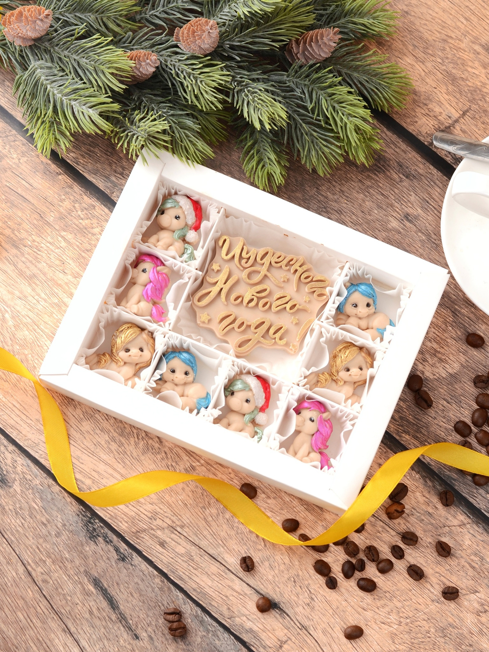 Набор из шоколада "Чудесного Нового Года" с лошадками #6