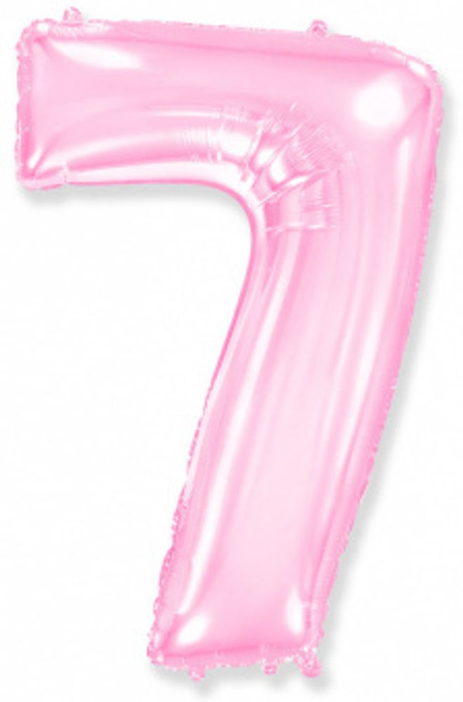 FM Шар 40'' / 102 см "Цифра 7" Розовый Макарунс (БГ-60)