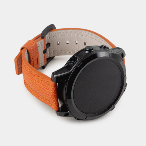 Ремешок для часов Garmin 43 mm классический из кожи теленка, оранжевого цвета