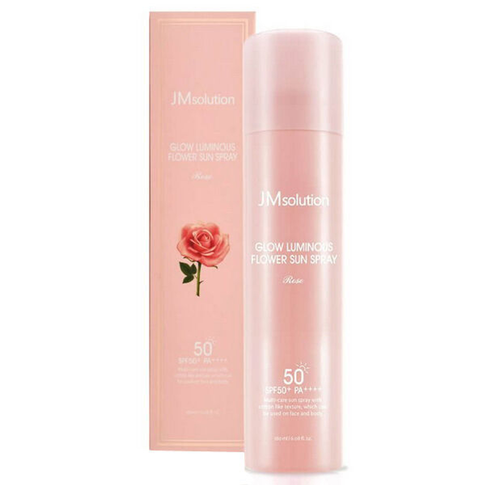 Омолаживающий солнцезащитный спрей с розой JMsolution Glow Luminous Flower Sun Spray SPF50+/PA++++, 180мл