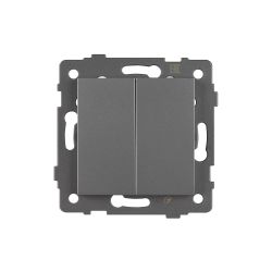 Механизм выключателя двухклавишный проходной SWT-MKP2-PL-GR-V (250V, 10A) (Arlight, -) 049894