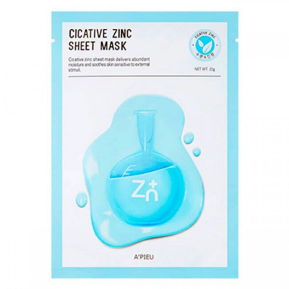A'Pieu Cicative Zinc Sheet Mask успокаивающая тканевая маска с цинком