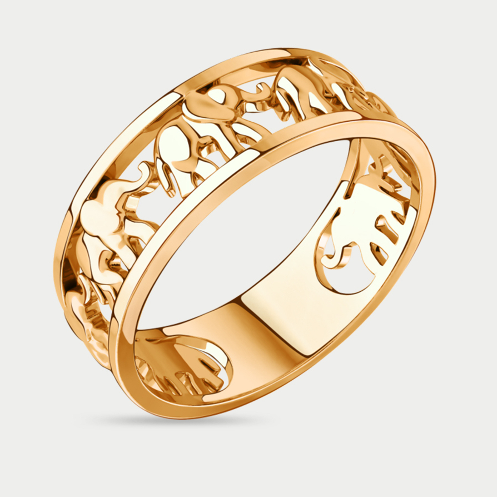 Кольцо женское из розового золота 585 пробы без вставок (арт. 01-107874)