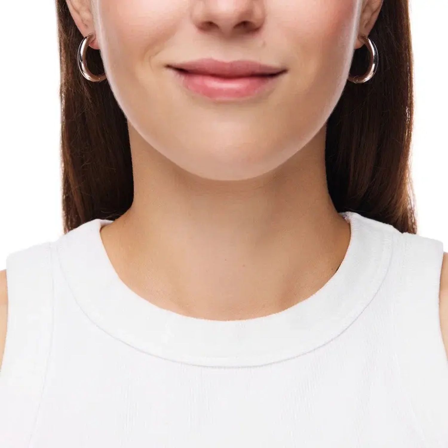 Серьги Plain Silver Hoops