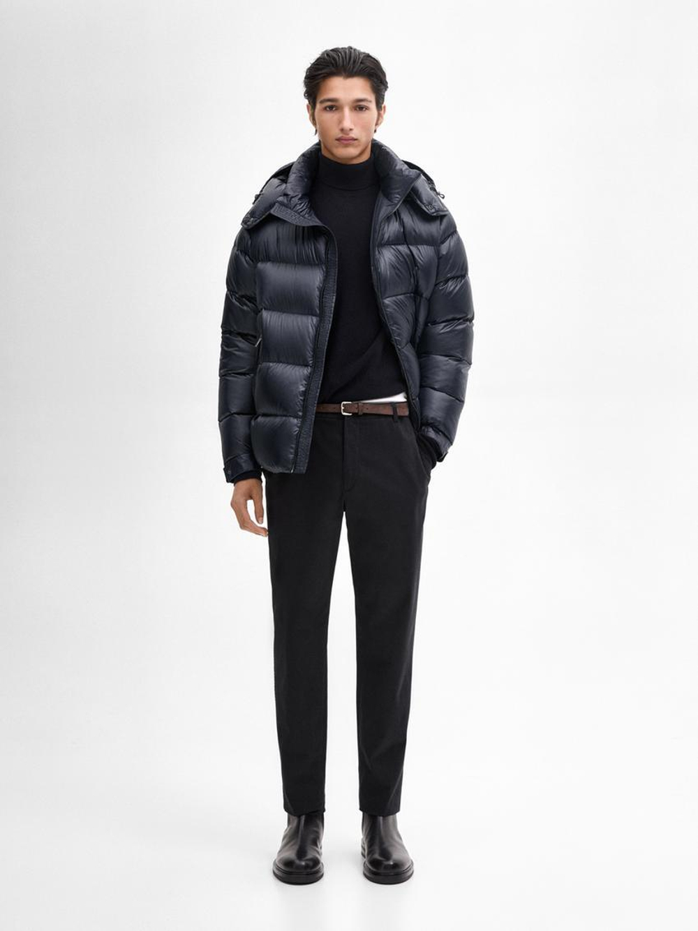 Massimo Dutti Зауженные брюки из твила, темно-синий