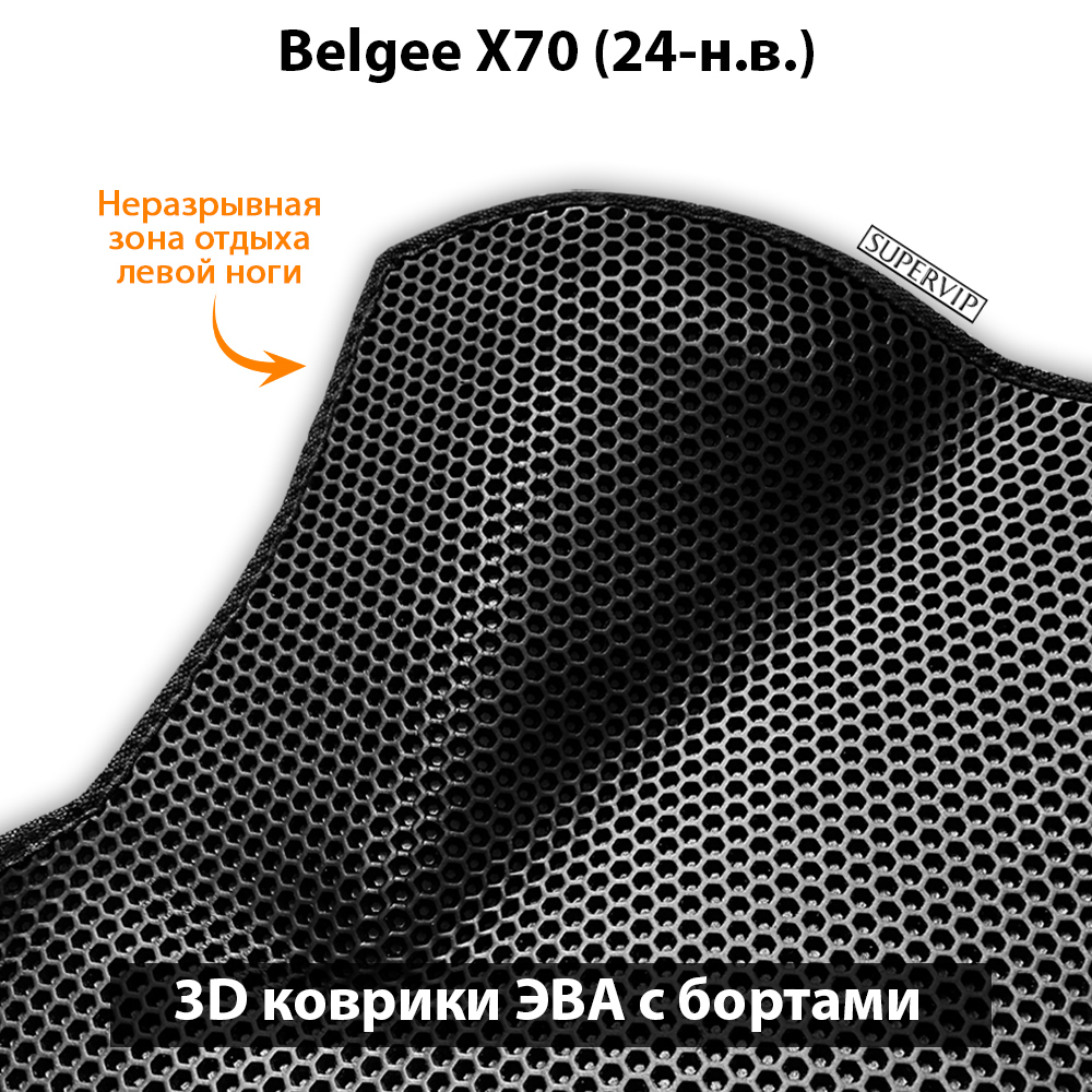 Передние автомобильные коврики ЭВА с бортами для Belgee X70 (24-н.в.)