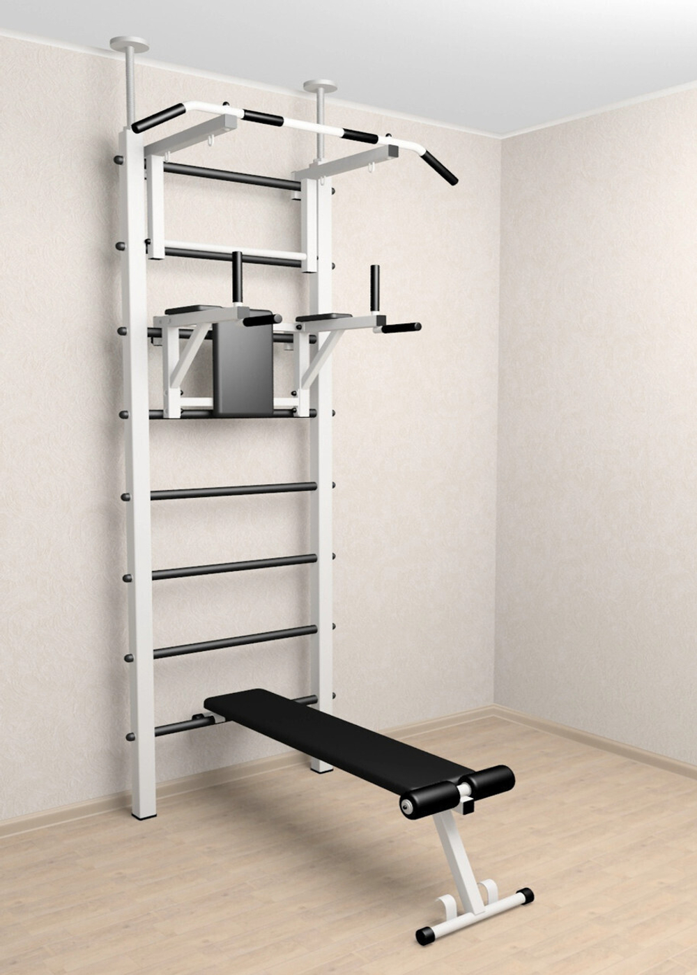 Шведская стенка Sv Sport враспор (Турник стандарт/Брусья/Скамья)