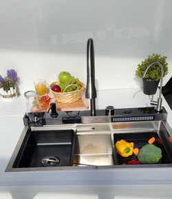 Многофункциональная кухонная мойка из нержавеющей стали BZ9952BS цвета Сталь сатин