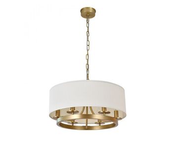 Подвесной светильник 6*E14 3556/С brass латунь Sara Newport