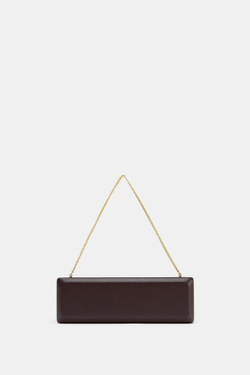 ZARA ЖЕСТКИЙ УДЛИНЕННЫЙ КЛАТЧ, БОРДОВО-КРАСНЫЙ