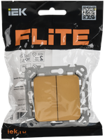FLITE Выключатель 2-клавишный 10А ВС12-1-0-ФлШм шамуа IEK