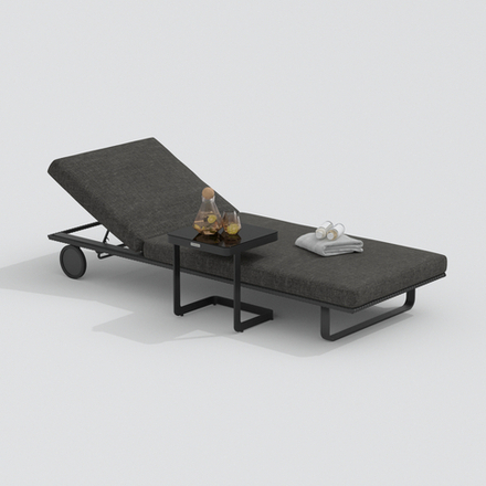 Шезлонг Ideal Patio КОСТА на колесах маренго - каркас карбон