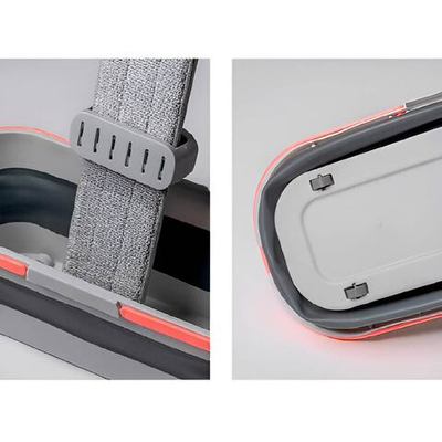 Набор для уборки: ведро 8,5л, швабра с рукояткой нерж 134см, насадка из микрофибры 44,5*11см, LV-F09