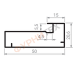 Профиль рамочный MZ.04 широкий 45 мм L=3000, Инокс