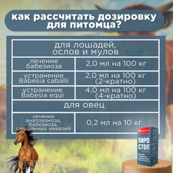Раствор для инъекций для лечения и профилактики кровепаразитарных болезней у животных Пиро Стоп(Apicenna), 100мл Имидокарб