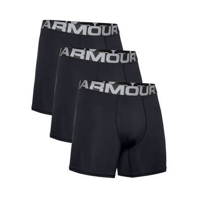 Under Armour Charged Cotton 6in Boxer Shorts 3 Pack Men - Black, Silver