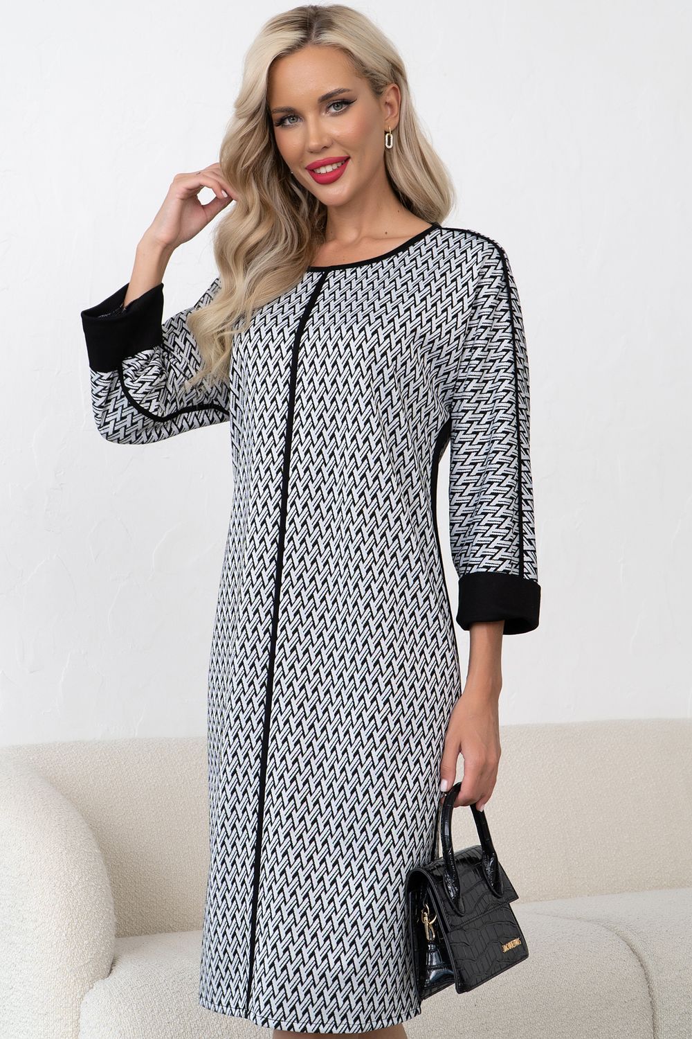Платье Алана (белый/черный) Р11-1231/4 Nikol