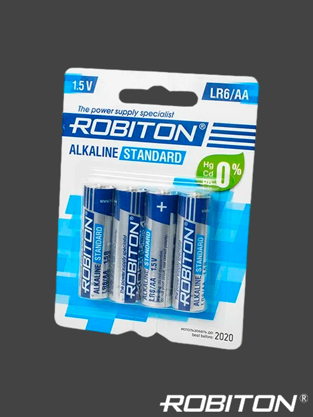 Батарейка ROBITON Alkaline Standard AA / LR6 BL4, в упаковке 4 шт.