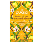 Pukka Herbs, органический травяной чай, лимон, имбирь и мед манука, без кофеина, 20 пакетиков, 40 г (1,41 унции)