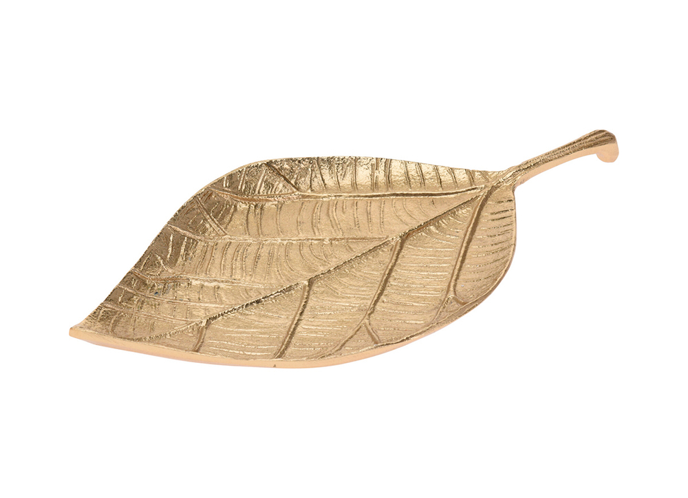 Тарелка декоративная 30х15 Garda Decor Лист золото A98020800