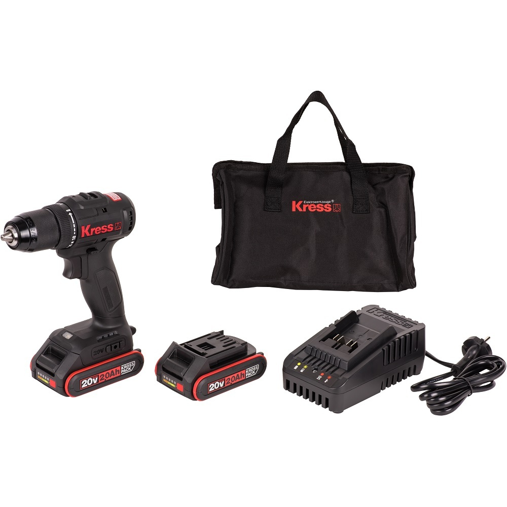Дрель аккумуляторная KRESS KU212.1 20V 2Ачx2 ЗУ Сумка+коробка