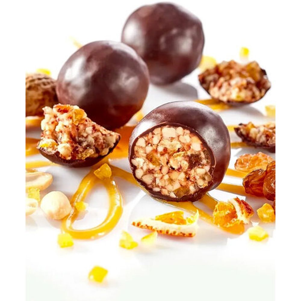 Конфеты-грильяж в шоколаде "Shoco Rolls" с арахисом, изюмом, цукатами, апельсином и медом, 135 г, БЕРЕСТОВ А.С., УТ-00031671