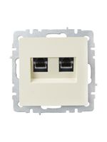 BRITE Розетка компьютерная двойная RJ45 кат.6 РК11-2-БрКр бежевый IEK