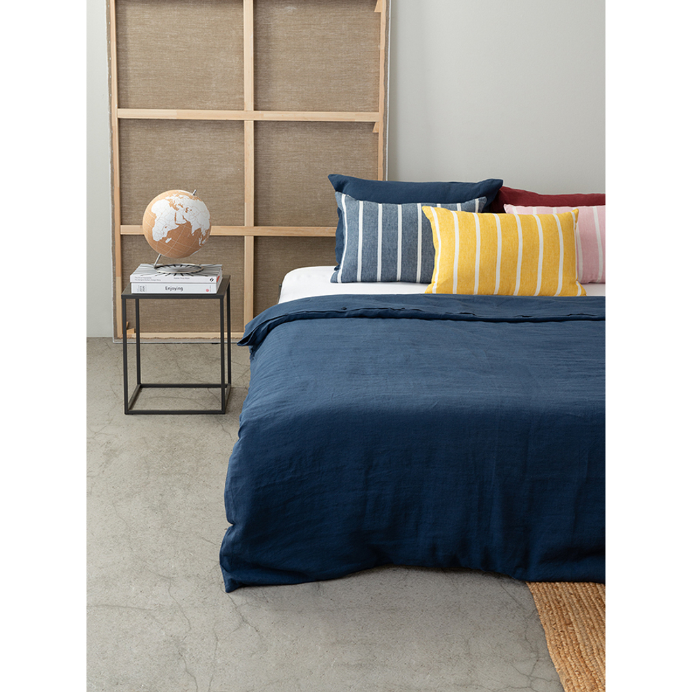 Пододеяльник изо льна темно-синего цвета Essential 150х200 см
