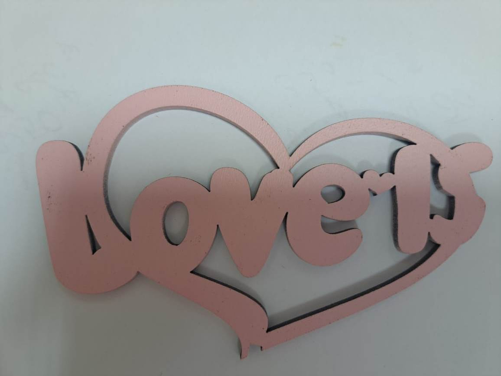 Топпер деревянный "Love is" розовый