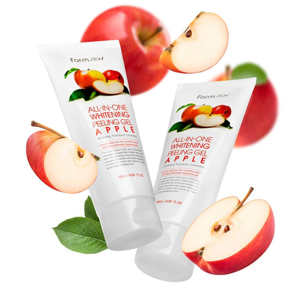 Пилинг гель с экстрактом яблока FarmStay All-In-One Whitening Peeling Gel Apple, 180мл.