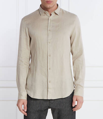 Lniana koszula Armani Exchange - бежевый(8NZC50 ZNCFZ)