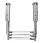 Трап телескопический складной узкий, 3 белых ступени (ширина 253 мм.) (10269480)