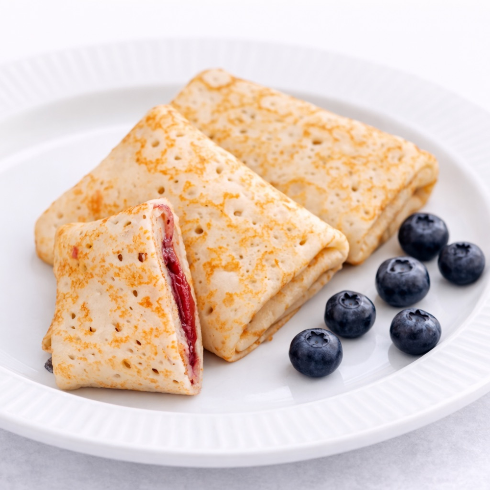 Блины с малиной