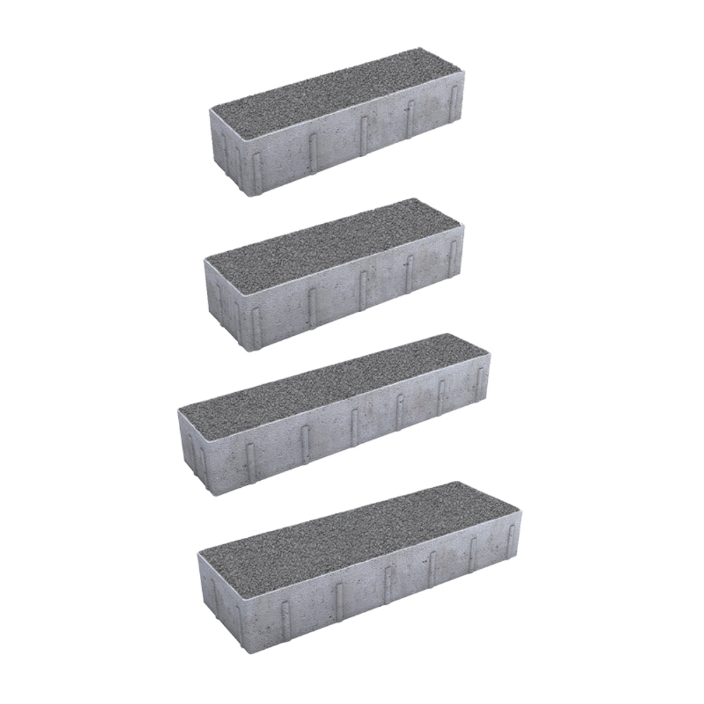 Тротуарная плитка ПАРКЕТ - Гранит Серый, комплект из 4 видов плит