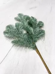 Ветвь еловая Блестящая в инее 50 см., Christmas DeLuxe (89132)