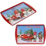Поднос жестяной 38*24см «Веселые гномы на машине»