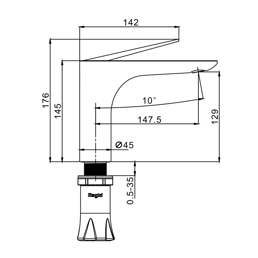 Смеситель для раковины Raglo R21.10, хром