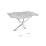 Стол Твист раздвижной (100+30) цемент светлый / опоры белые