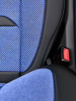 Чехлы Люкс КамАз 5490 K4 с 2014 года (экокожа+рогожка, черный, синяя вставка)