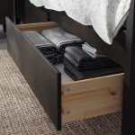 Каркас кровати с выдвижными ящиками - IKEA IDANÄS/IDANAS/LÖNSET/LONSET, 200х140 см, темно-коричневый, ИДАНЭС/ЛОНСЕТ ИКЕА
