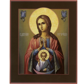 Барловская (Блаженное Чрево) икона Божией Матери деревянная на левкасе