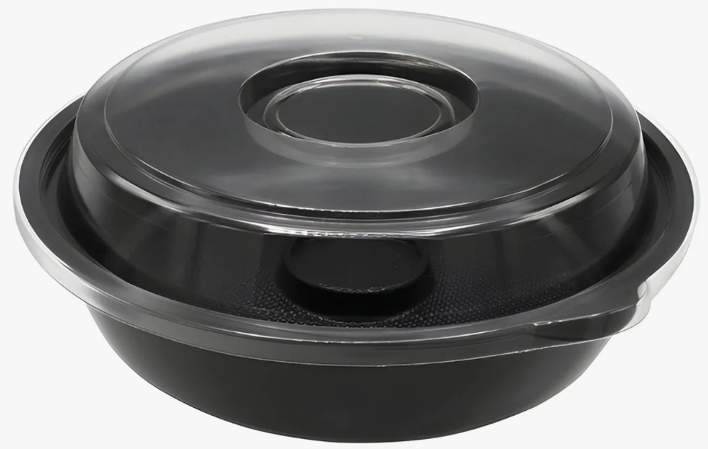 Контейнер КД-106 черн 850мл ДНО+КРЫШКА+Соусник (100/400)