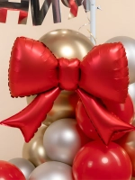 Фольгированный шар-фигура «Бант» в красном цвете, сатин, 99 см