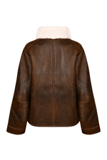 Короткая дубленка с эффектом старения