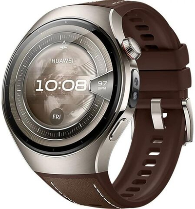 Смарт-часы Huawei Watch 5 Rates-L29L,  46мм,  1.5",  с SIM,  темно-коричневый/титан