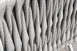 "Монако" лаунж-зона 4-местная из роупа со столом "Верона" (серый гранит), каркас светло-серый, роуп светло-серый