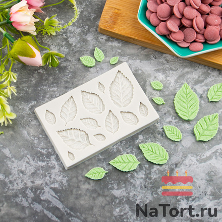 Молд силиконовый «Листики розочки»