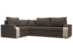 Диван угловой Николь левый угол, Амур 05 коричневый, Рогожка, 126001L